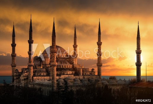 Bild på The Blue Mosque in Istanbul during sunset
